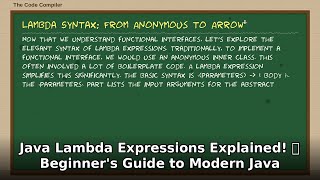Java Lambda Expressions EXPLAINED! 🚀 Modern Java for Beginners in 5 Mins