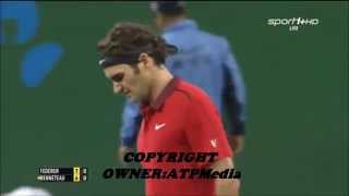 Roger Federer vs Julien Benneteau   Shanghai 2014  Set point  HD
