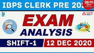 IBPS CLERK PRELIMS EXAM ANALYSIS 2020 (12 Dec, 1st Shift) | Asked Questions & Expected Cut Off