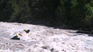 Hydrospeed /nage en eau vive sur l'Ubaye dans les alpes du sud