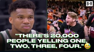 Giannis On Suns Fans Trolling Him During Free Throws: "Of Course I Notice"