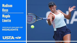 Madison Keys vs. Magda Linette Highlights | 2022 Billie Jean King Cup