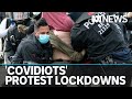 Protests against coronavirus lockdown measures spread in the UK and across Europe | ABC News
