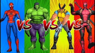 SUPERHEROES COLOR DANCE CHALLENGE  Spiderman vs Hulk vs Wolverine vs Deadpool