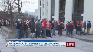 Long lines start early for Ohio State championship celebration