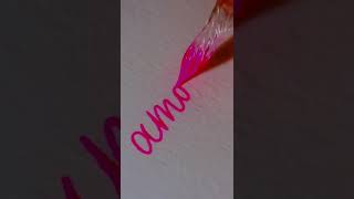 Oddly Satisfying Calligraphy with Glass Pens and Neon Ink #shorts #lettering #art