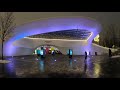 walking moscow new year 2021 decorations zaryadye park russia 4k.