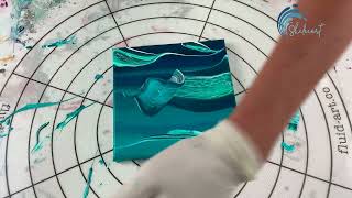 432. Sheleeart - Acrylic Pouring - Ombre Wave Scape *Sound on when I evaluate the pour