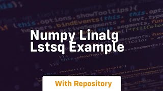 numpy linalg lstsq example