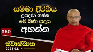 560. සම්මා දිට්ඨිය උපදවා ගන්න මේ බණ පදය අහන්න | ස්වාක්ඛාත | 2025-02-14