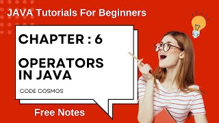 Chapter 6 : Operators in Java