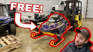 Getting a FREE SLED from an ABANDONED WAREHOUSE for ERX Ditchbanger Nationals! Will it Start?!