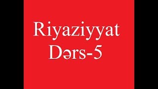 Riyaziyyat: Dərs-5.Faiz.Nisbət.Tənasüb.