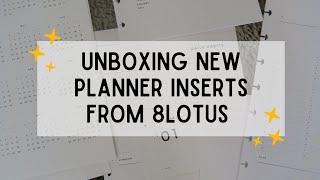 UNBOXING MY NEW 8LOTUS PLANNER INSERTS | getting my half letter discbound agenda ready for 2023! 🖤🤍✨