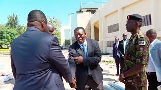 Kipchumba Murkomen and Salim Mvurya inspecting Nyayo and Kasarani stadium