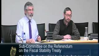 Gerry Adams and Paschal Donohoe clash over SF leaflets, 25.04.2012