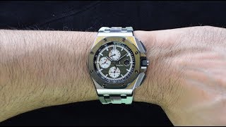 AP Royal Oak Offshore 44mm - Green Camo review and wristshot - on my 6.5\