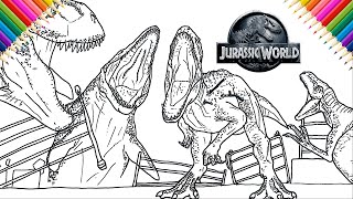 Indominus vs Mosasaurus vs Trex vs Blue Drawing | Jurassic World best moment