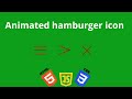 Animated hamburger icon using HTML, CSS and JavaScript