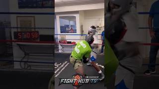 Jermall Charlo ALMOST DROPS sparring partner with VICIOUS left hook!