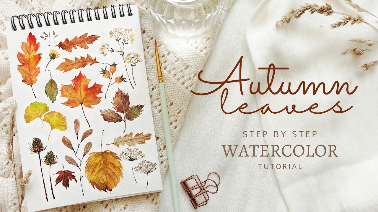 Autumn Leaves Set Watercolor Tutorial Youtube