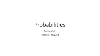Statistics - Chapter 5: Part 2