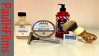 Wilkinson Sword Flip Top DE Razor | Stirling British Leather Shaving Soap