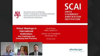 Virtual Hearings in International Arbitration | ASA SCAI Webinar 18 June 2020