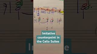 Imitative counterpoint in Bach #bach #cello #suite #musictheory #counterpoint #analysis #jsb #shorts