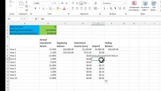 O365 Excel - Future Value Function with variable return