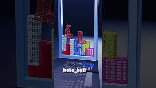 Tetris Softbody Mesh / Blender Animation 224 #softbody #games #tetris #gaming #animation #puzzle