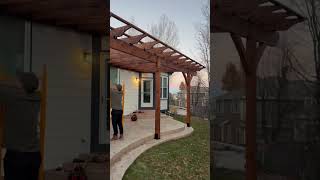 SkyPoly Pergola Patio Cover GOING UP✅ in Denver! #pergola #patiocover #backyardideas #patio #roofing