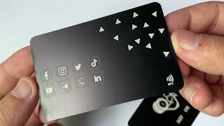 Customized Black Metal NFC Business Card Laser Engraved | Foison Metal