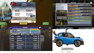MY NAME IN GLOBAL🌎 LIST #2623. COMPLETE 18695m. IN FOREST🌲 BY RALLY CAR🚘. HILL CLIMB RACING 2