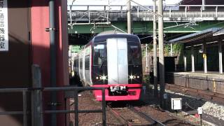 名鉄2200系（2201F）特急　豊橋行き　金山駅到着（電笛付き）