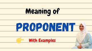 Daily vocabulary | Proponent Meaning | Vocabgram