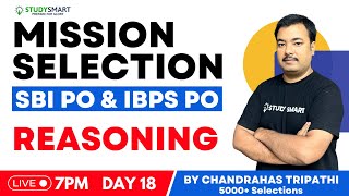 SBI PO & IBPS PO 2022 Reasoning Practice Class | Study Smart | DAY 18