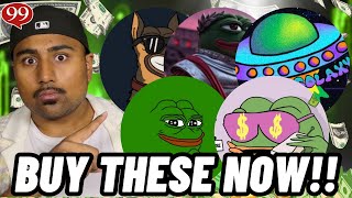 TOP 5 Meme Coins to Buy Now!! (EASY 5X To 50X Potential Crypto!?)