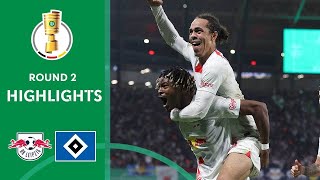 Poulsen's brace initiate victory over HSV | RB Leipzig vs. Hamburg 4-0 | Highlights | DFB-Pokal