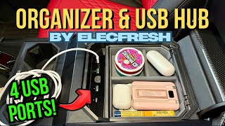 Center Console Organizer \u0026 USB Hub by ELECFRESH - [Cybertruck Accessory Review]