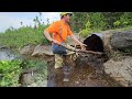 Unclogging A Tough Beaver Dam And Dismantling Log Jam On Severely Damaged Roadway