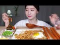 asmr mukbang 香噴噴的炒麵 ★ 長腸、辛奇、芝士、辣辣椒 吃播