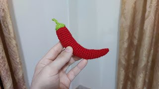 crochet Amigurumi hot pepper so easy 🌶️ (English sub)📜