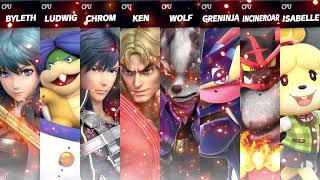 Smash Ultimate EX Byleth VS Ludwig VS Chrom VS Ken VS Wolf VS Greninja VS Incineroar VS Isabelle