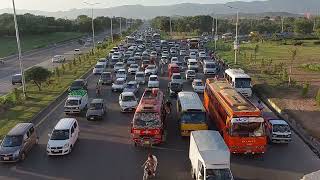 Pakistan , Islamabad Faizabad Interchange ,City Ambience Sounds .City Traffic , People , Free Video