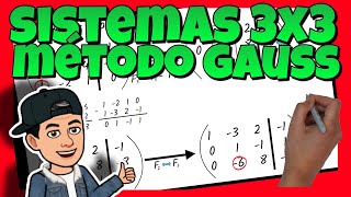 🔢 SISTEMAS de ECUACIONES 3x3 ▶ por el MÉTODO de GAUSS