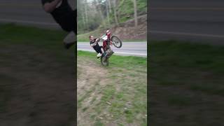 BIG WHEELIE ON CRF80 DIRT BIKE MOTORCYCLE