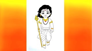 how to draw murugar drawing | lord murugan drawing easy step by step video