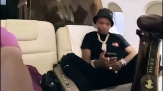 Wizkid and his team on a private jet trip from ghana to Nigeria