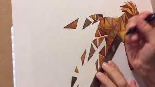 Geometric Horse Watercolour Timelapse